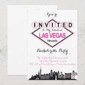 Las Vegas Sign Bachelorette Party Invitation Kaart (Voorkant / Achterkant)