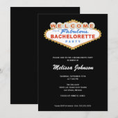 Las Vegas Sign Bachelorette Party Invitation Kaart (Voorkant / Achterkant)