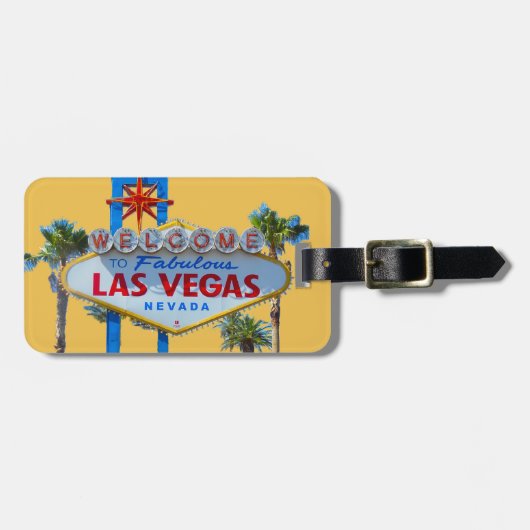 Las Vegas Sign Bag Label gold Bagagelabel (Voorkant horizontaal)