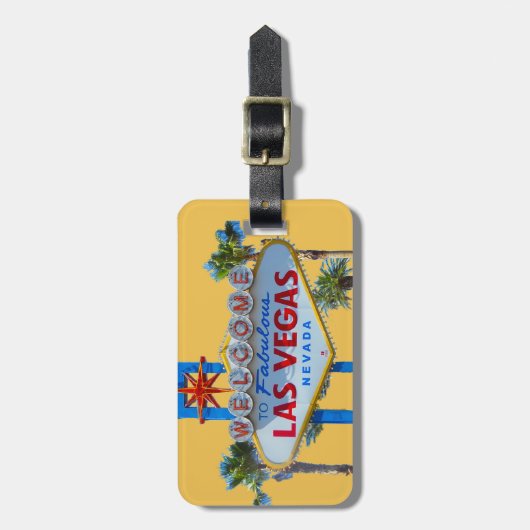 Las Vegas Sign Bag Label gold Bagagelabel (Voorkant verticaal)