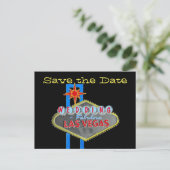 Las Vegas Sign Bewaar de datum Aankondigingskaart (Staand voorkant)