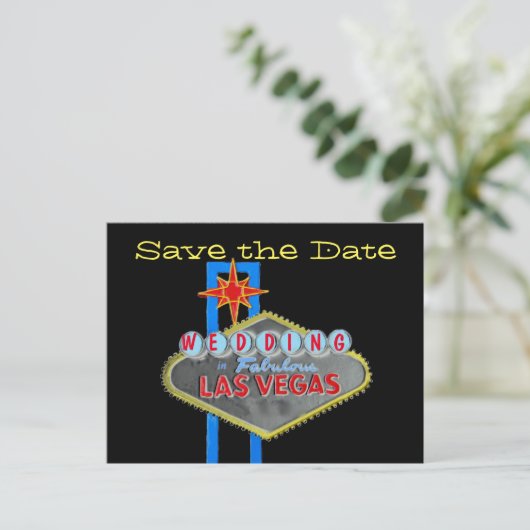 Las Vegas Sign Bewaar de datum Aankondigingskaart (Staand voorkant)