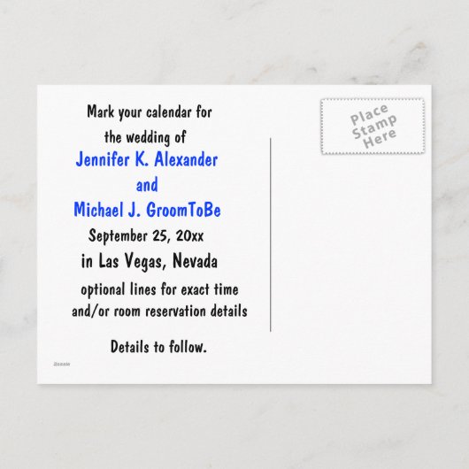 Las Vegas Sign Bewaar de datum Aankondigingskaart (Achterkant)