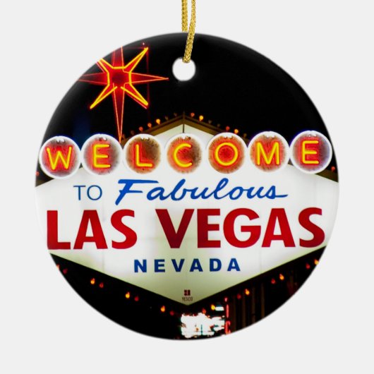 Las Vegas Sign bij Night Ornament (Voorkant)