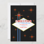 Las Vegas Sign Birthday Party Invitation Kaart (Voorkant)