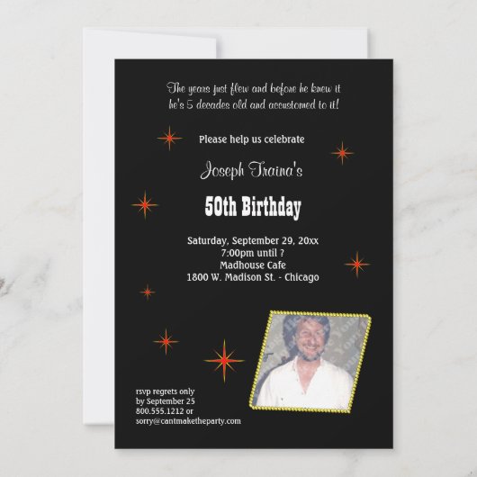 Las Vegas Sign Birthday Party Invitation Kaart (Achterkant)