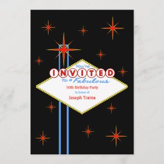 Las Vegas Sign Birthday Party Invitation Kaart
