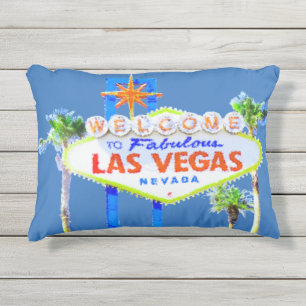 Las Vegas Sign Blue Buitenkussen