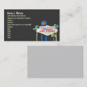 Las Vegas Sign Casino Theme Party Planner Visitekaartje (Voorkant / Achterkant)