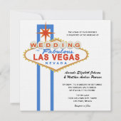 Las Vegas Sign Destination Wedding Invitation Kaart (Voorkant)