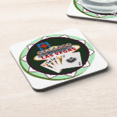 Las Vegas Sign. en twee Kings Poker Chip Bier Onderzetter (Linkerzijde)