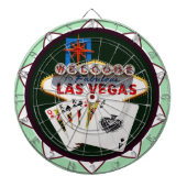 Las Vegas Sign. en twee Kings Poker Chip Dartbord (Voorkant)
