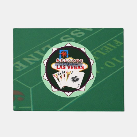Las Vegas Sign. en twee Kings Poker Chip Deurmat (Voorkant)