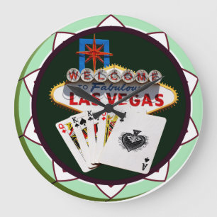 Las Vegas Sign. en twee Kings Poker Chip Grote Klok