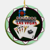 Las Vegas Sign. en twee Kings Poker Chip Keramisch Ornament (Achterkant)