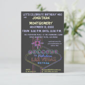 Las Vegas Sign Fiftieth Birthday Party Kaart (Staand voorkant)
