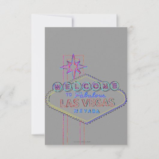 Las Vegas Sign Fiftieth Birthday Party Kaart (Achterkant)