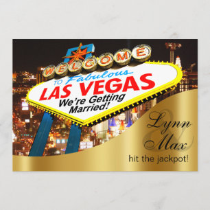 Las Vegas Sign Informal Fun Wedding Kaart