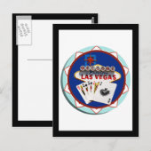 Las Vegas Sign. & Kaarten Poker Chip (Voorkant / Achterkant)