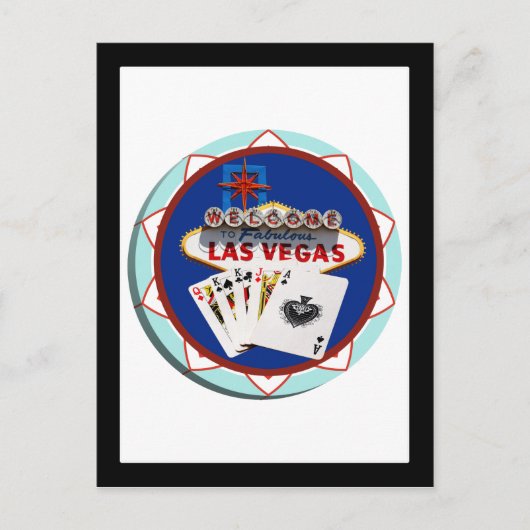 Las Vegas Sign. & Kaarten Poker Chip (Voorkant)