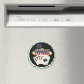 Las Vegas Sign. & Kaarten Poker Chip Magneet (Insitu (Vaatwasser))