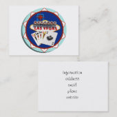 Las Vegas Sign. & Kaarten Poker Chip Visitekaartje (Voorkant / Achterkant)