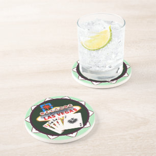 Las Vegas Sign Poker Chip Zandsteen Onderzetter