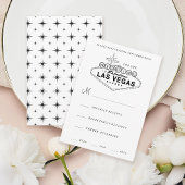 Las Vegas Sign Retro Wedding RSVP Kaart