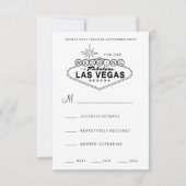 Las Vegas Sign Retro Wedding RSVP Kaart (Achterkant)