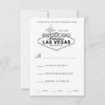 Las Vegas Sign Retro Wedding RSVP Kaart<br><div class="desc">Retro cursief en de Las Vegas Sign. zijn bedoeld voor je trouwreactiekaart. Backer is optioneel.</div>