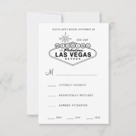 Las Vegas Sign Retro Wedding RSVP Kaartje