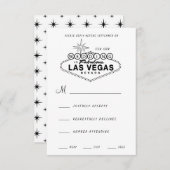 Las Vegas Sign Retro Wedding RSVP Kaartje (Voorkant / Achterkant)