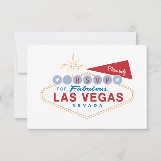 Las Vegas Sign RSVP | Huwelijksreactiekaart (Voorkant)