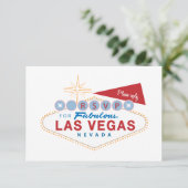 Las Vegas Sign RSVP | Huwelijksreactiekaart (Staand voorkant)