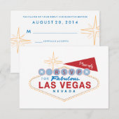 Las Vegas Sign RSVP | Huwelijksreactiekaart (Voorkant / Achterkant)