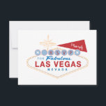Las Vegas Sign RSVP | Huwelijksreactiekaart<br><div class="desc">Het iconische ontwerp van het bord "Welcome to Las Vegas" staat op de voorkant met "RSVP".  Op de achterkant staat "antwoord voor datum" met gastnaam,  acceptatie en maaltijdopties.</div>