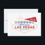 Las Vegas Sign RSVP | Huwelijksreactiekaart Kaartje<br><div class="desc">Het iconische ontwerp van het bord "Welcome to Las Vegas" is op de voorkant voorzien van "RSVP".  Op de achterkant is ruimte voor "reactie voor datum" gast naam,  acceptatie en maaltijdopties.</div>
