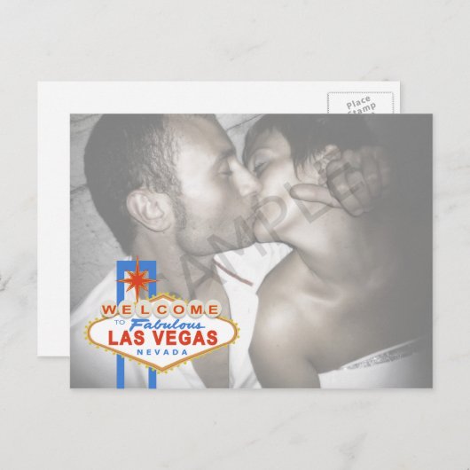Las Vegas Sign Save the Date Briefkaart (Voorkant / Achterkant)