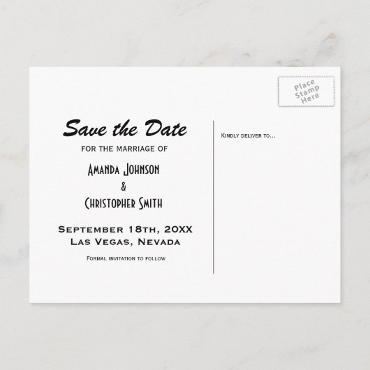 Las Vegas Sign Save the Date Briefkaart (Achterkant)