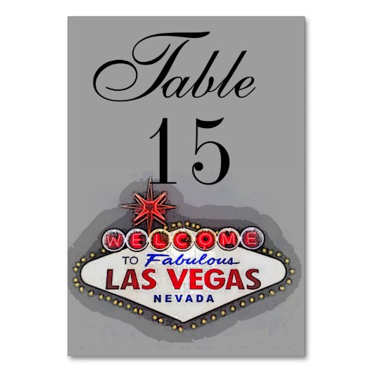 Las Vegas Sign Silver Grey Kaart (Voorkant)