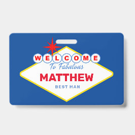 Las Vegas Sign VIP Pass Vrijgezellenfeest uitnodig Badge