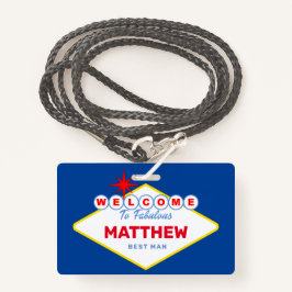 Las Vegas Sign VIP Pass Vrijgezellenfeest uitnodig Badge