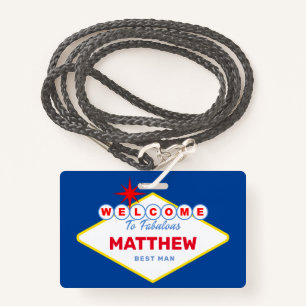 Las Vegas Sign VIP Pass Vrijgezellenfeest uitnodig Badge