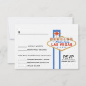 Las Vegas Sign Wedding Response Card (met menu) RSVP Kaartje (Voorkant)