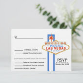 Las Vegas Sign Wedding Response Card (met menu) RSVP Kaartje (Staand voorkant)