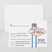 Las Vegas Sign Wedding Response Card (met menu) RSVP Kaartje (Voorkant / Achterkant)