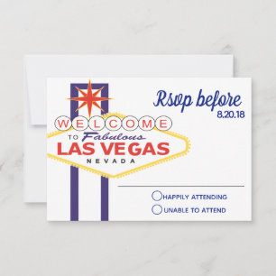 Las Vegas Sign Wedding RSVP Kaartje