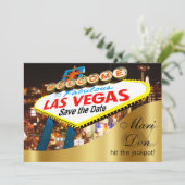 Las Vegas Sign Wedding Save the Date (Staand voorkant)