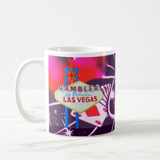 Las Vegas Sign. with Casino Dice and Roulette Koffiemok (Links)