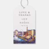 Las Vegas Silhouette Bruiloft Bedankt Cadeaulabel (Achterkant)